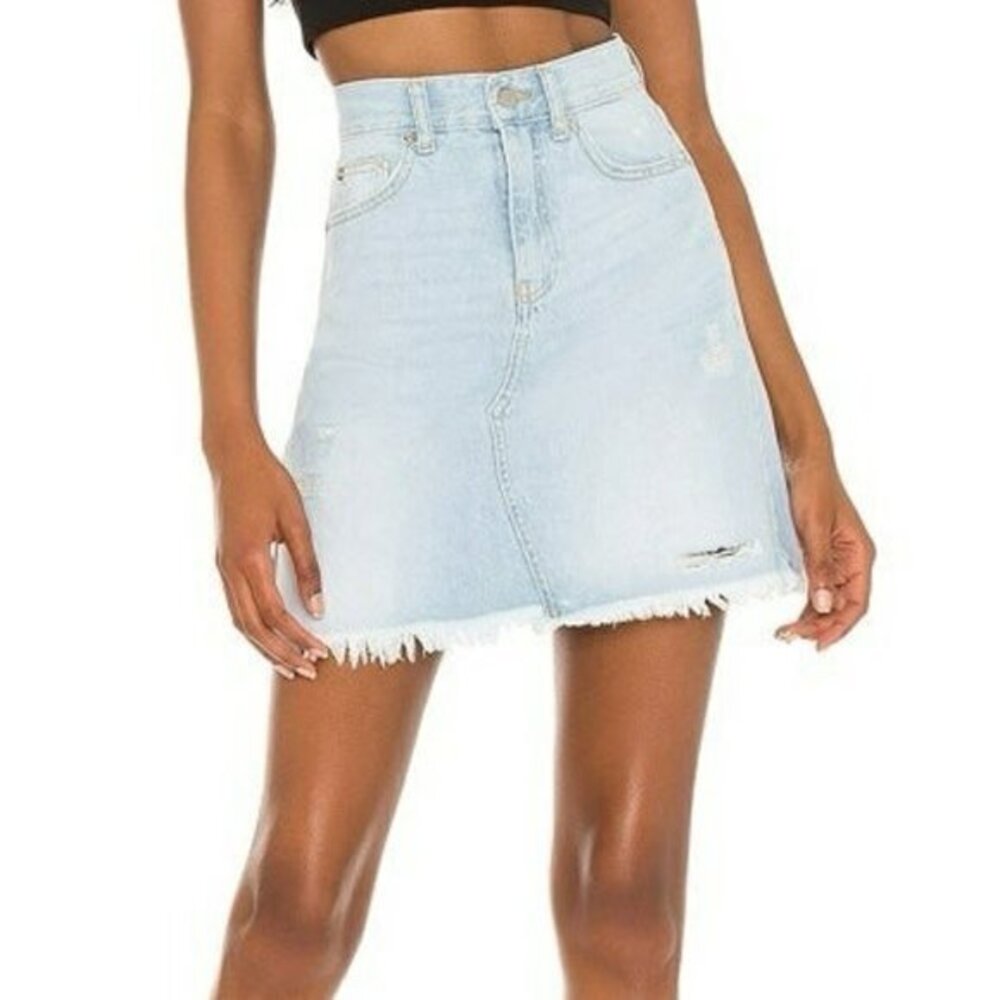 Dr. Denim Echo Skirt Superlight Blue Ripped